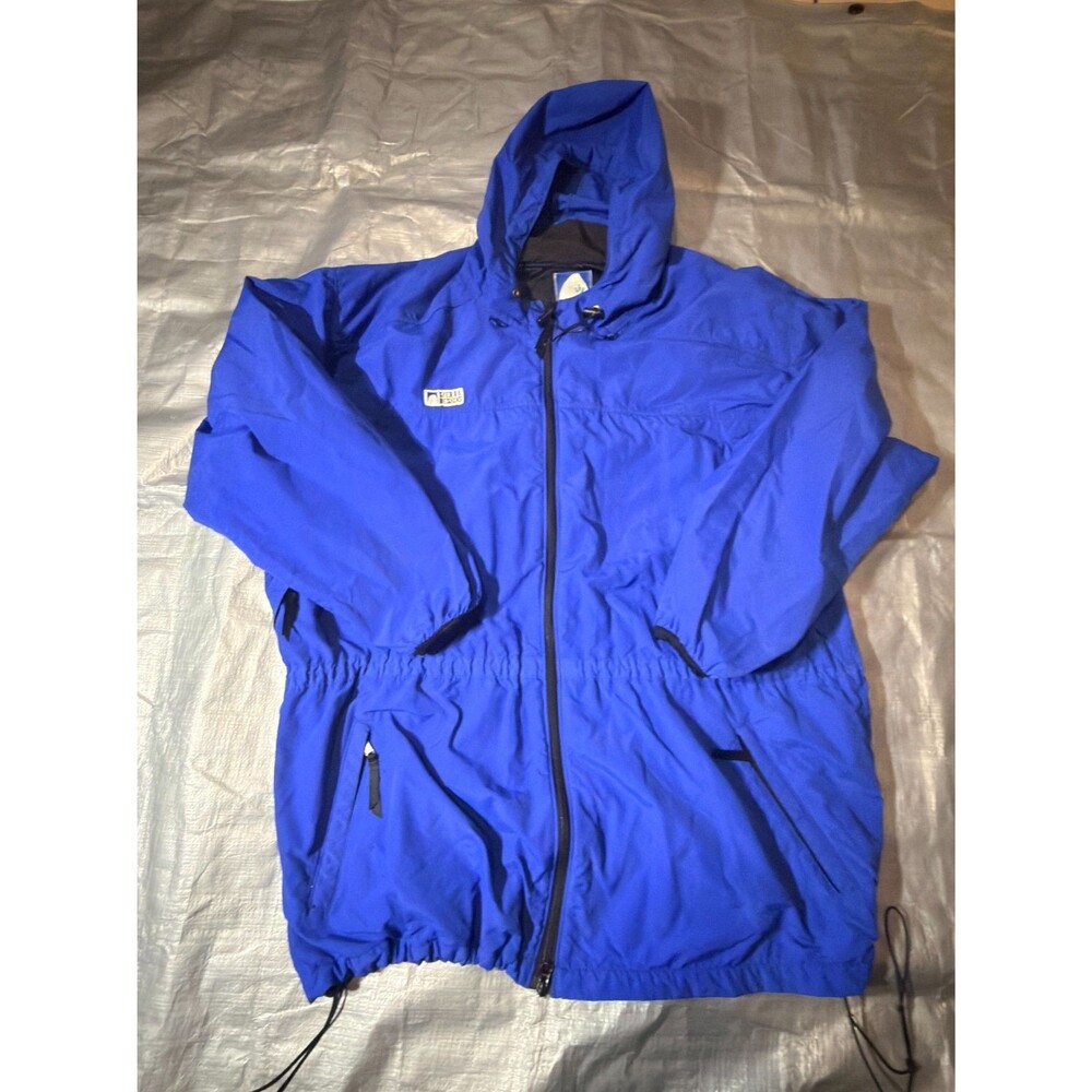 Vintage Sierra Designs Rain Jacket Parka Mens XXL Royal Blue Hooded Anorak Canad